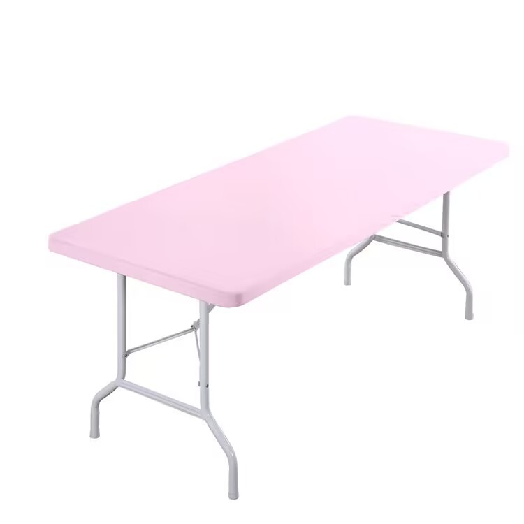 White polyester table cover