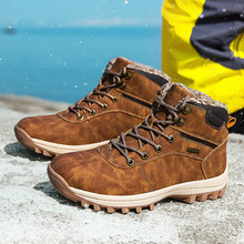 跨境大码高帮雪地靴棉鞋冬季加绒保暖男士休闲户外登山休闲运动鞋