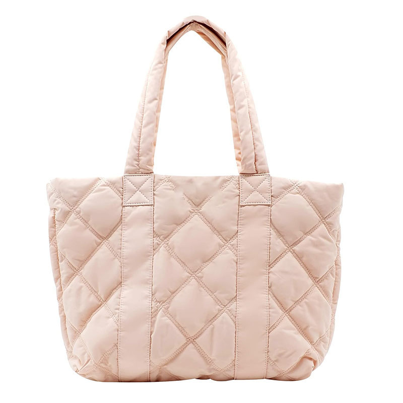 New Women's Large Quilted Handbag Filled Shoulder Bag Designer Work Shopping Bag with Zipper