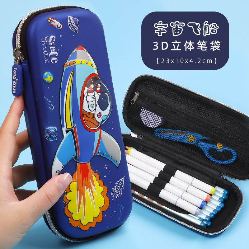 Cute Panda estuche para lápices caja de lápices de estudiante de escuela primaria de alto valor anti-caída, impermeable, bolsa de papelería de descompresión tridimensional 3D de gran capacidad