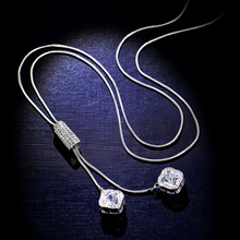 水晶四叶草毛衣链长款百搭简约流苏项链女2025新款衣服挂件配饰品