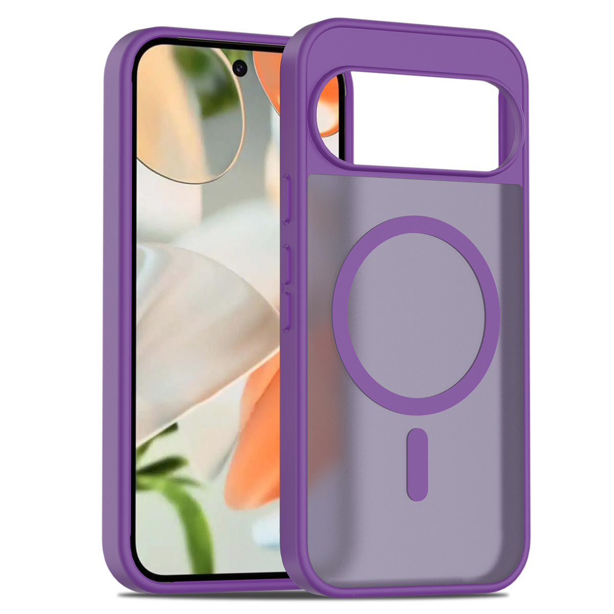 Aplicable a Google pixel9 pro XL Silver Shield Sensación de piel Atracción magnética 2 en 1 10pro Estuche para teléfono móvil Estuche mate semitransparente