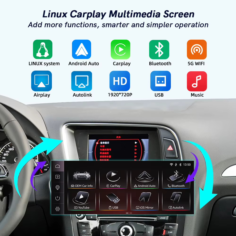 Suitable for 2009-2016 Audi Q5 high-end models, car navigation with high-definition large screen, Android-specific car control navigation