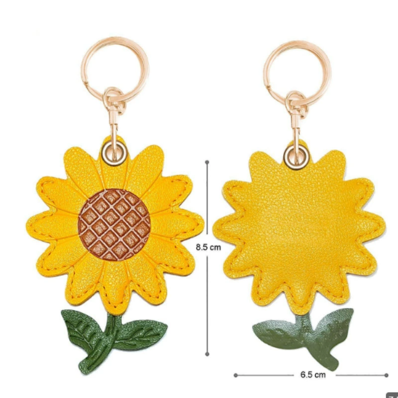 В наличии кожаный кулон в форме подсолнуха, женский кулон для сумки, кулон для украшения автомобиля