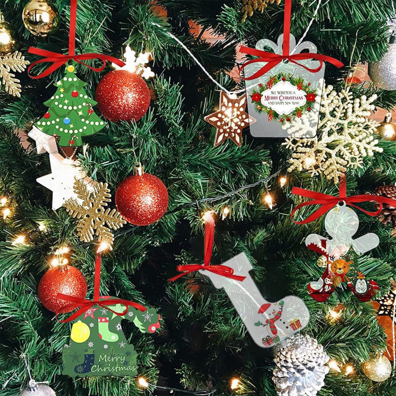 クロスボーダー透明アクリルクリスマス装飾ペンダントDIY空白クリスマスツリー装飾看板|undefined