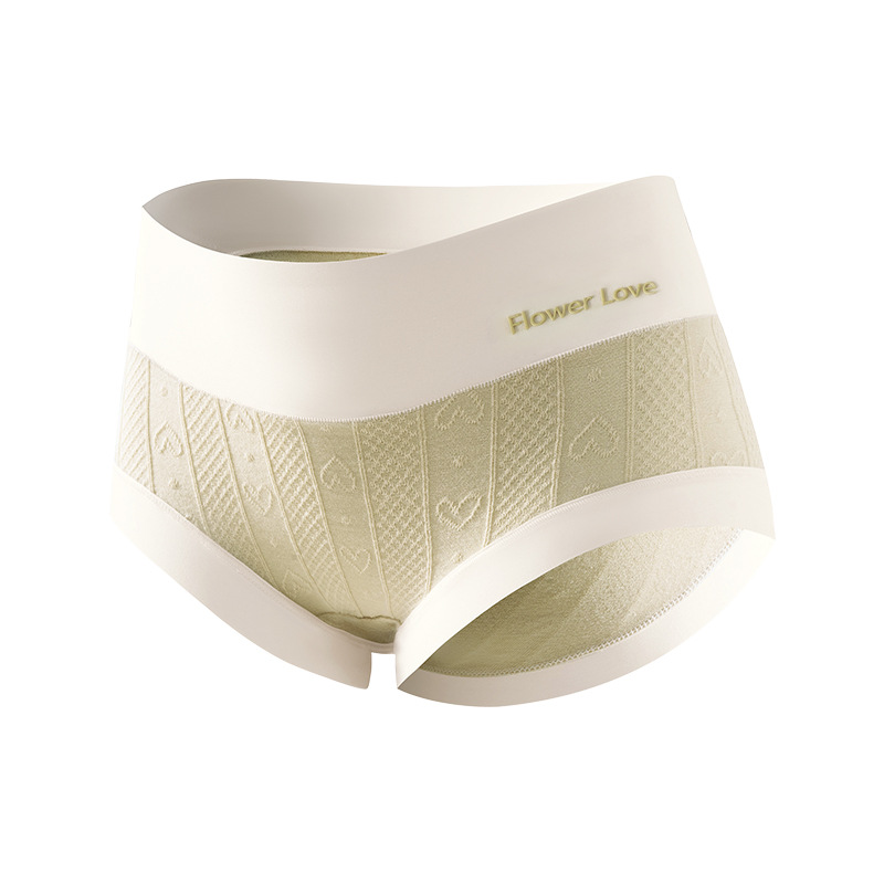Ropa interior jacquard de cintura alta para mujer 2024 nuevo estilo sin costuras, agradable para la piel, ropa interior de entrepierna antibacteriana de algodón 7A