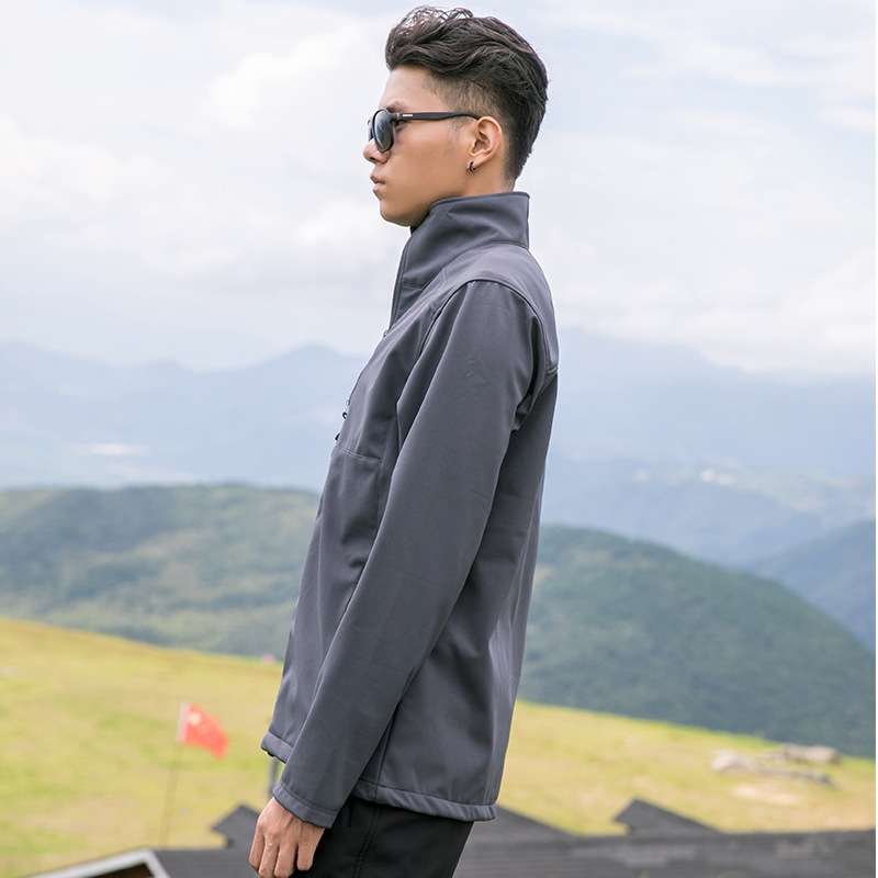 Outdoor men's fleece clothing windproof water-repellent warm assault clothing liner soft shell clothing polar fleece cardigan overalls