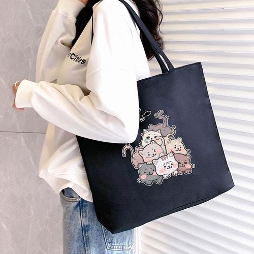 Canvas bag women's new shoulder handbag student tote bag one piece drop shipping large capacity hand-held canvas bag wholesale