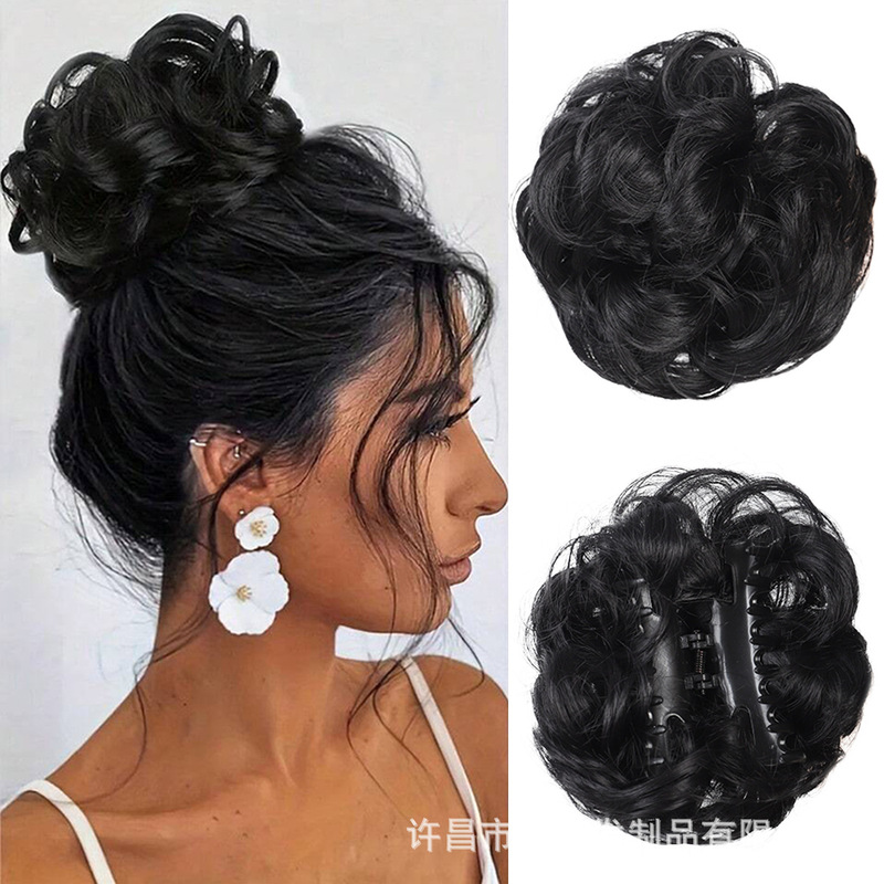 Europe and the United States cross-border wholesale messy grab hairband hair package fluffy balls hair band hair clip style bud bun Europe and the United States cross-border wholesale messy grab hairband hair package fluffy balls hair band hair clip style bud bun