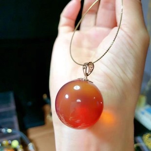 24mm Mexican Red Lamper 18K Gold Pendant Amber Noble Flawless Source Lamper Factory