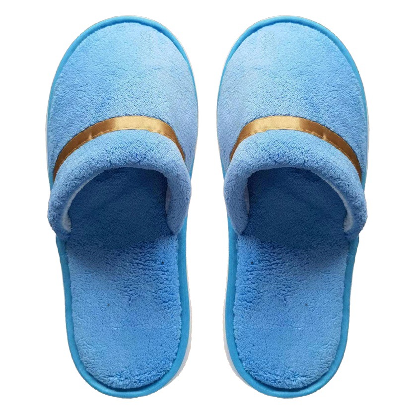 Five-Star Linen Hotel Exclusive Non-Slip Cotton Slippers for Home Use, Thickened for Entertaining Guests, Disposable Slippers
