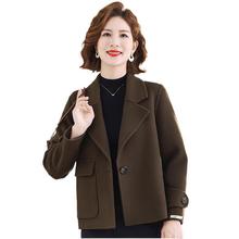 2025秋冬新款双面羊毛大衣女短款小个子女士韩版西装时尚毛呢外套