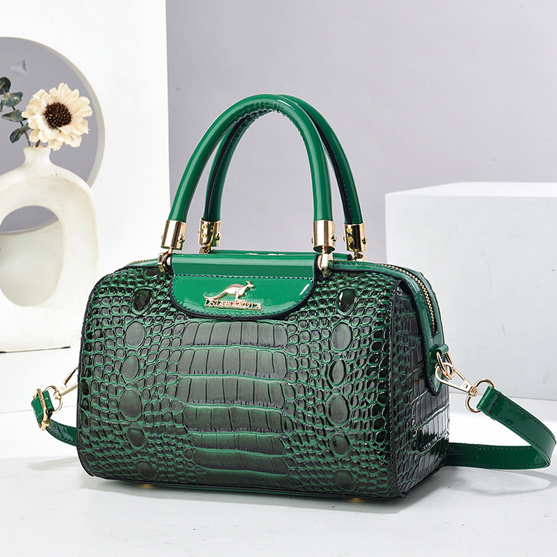 Bolso bolso bolso de cuero brillante con patrón de cocodrilo, bolso de hombro de mensajero de moda de temperamento, bags transfronterizos explosivos de comercio exterior