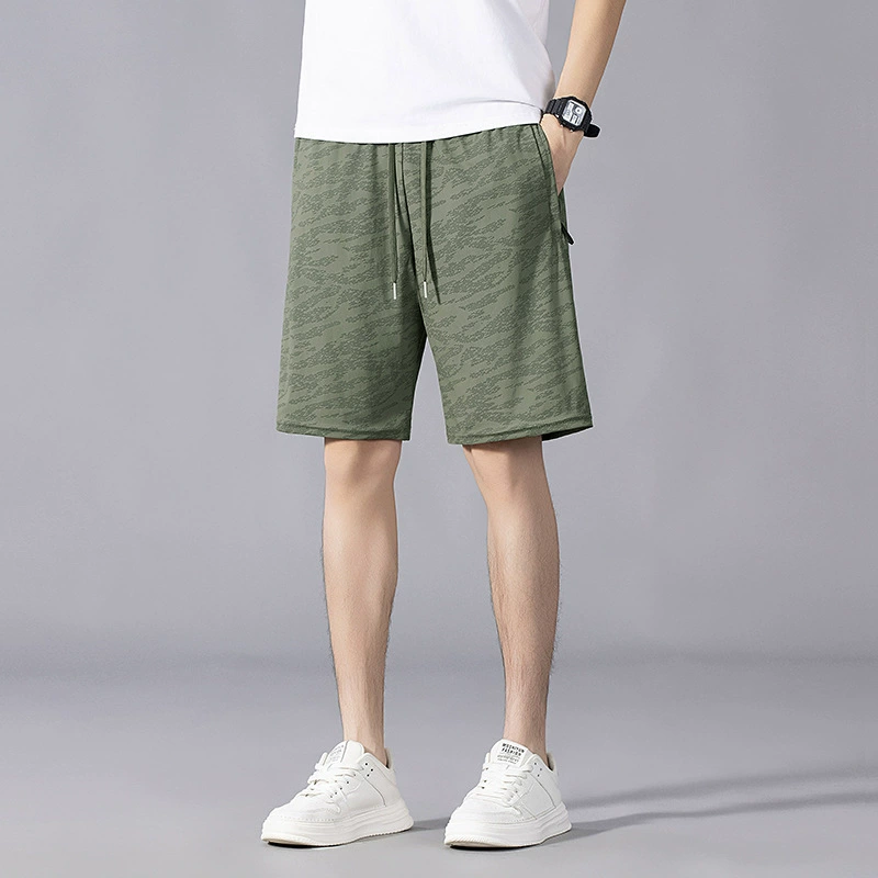 Новые ледяные шелковые быстрые сушеные укороченные брюки для мужчин летом тонкие прямые брюки плюс толстый размер на открытом воздухе повседневные брюки для мужчин