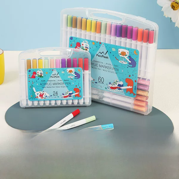 Cross-border Acrylic Marker Children's Painting Student Water-based Marker Pen Impermeable Paper Stackable Color DIY Graffiti Brush