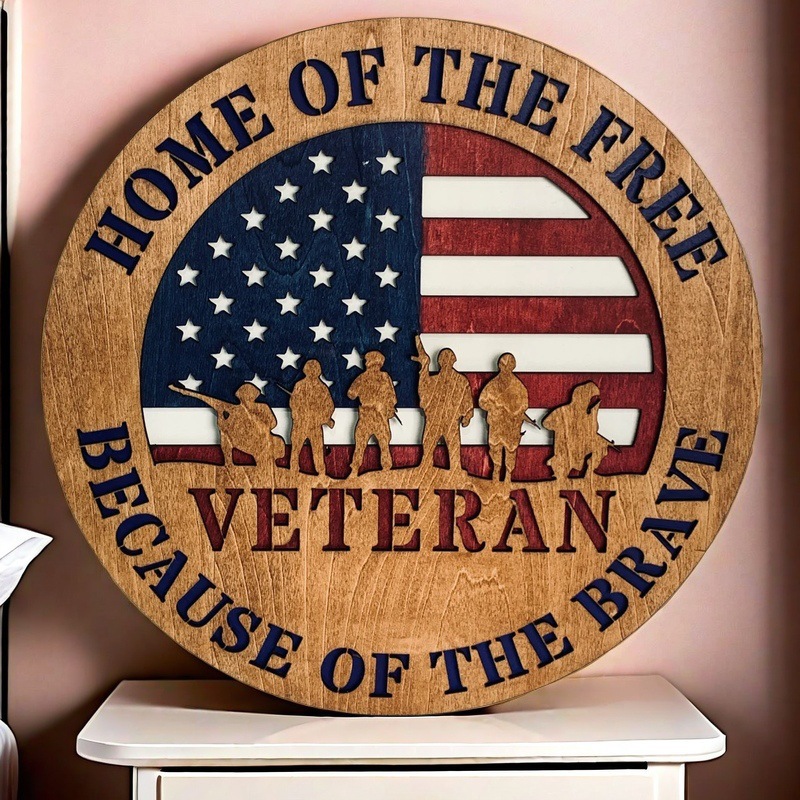 Cross-Border Customization of American Independence Day Desktop Decoration Wooden Sign Ornaments Independence Day Commemorative Plaque Wall Decoration Door Hanging