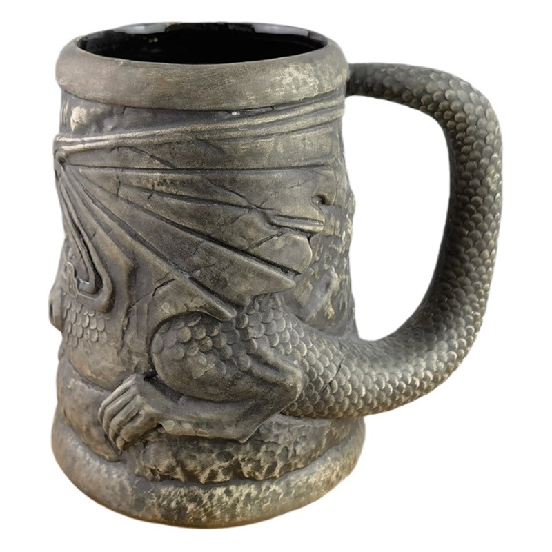 Juego de Tronos Taza de cerveza creativo pirata Gran taza de vino taza de cerveza con mango de cerámica alivio dragón taza bar personalidad