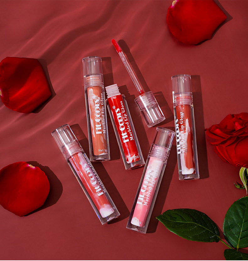 Fit Colors Marble Mirror Lip Gloss Water Essence Lip Mask Easy to Apply lip gloss undefined
