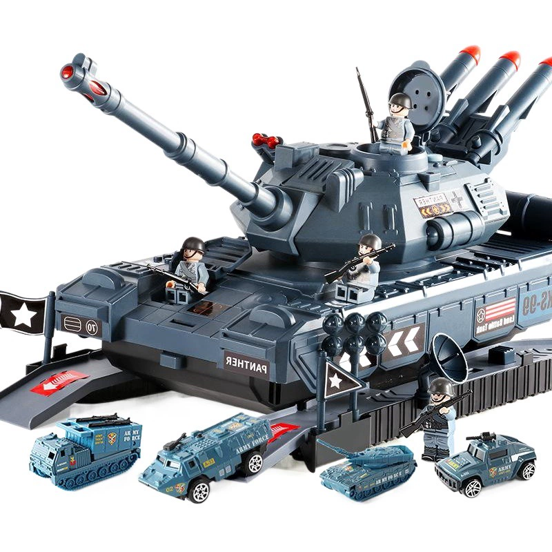 Детский танк, игрушечный автомобиль для мальчиков, раннее образование, музыкальная деформация, трек, инерционный автомобиль из сплава, военная модель танка