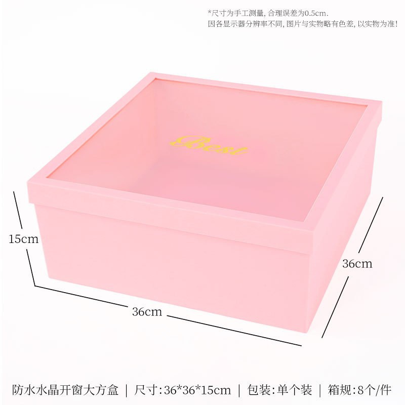 Caja de embalaje redonda portátil de alta gama para frutas y flores, juego de cuatro piezas de invierno, caja redonda transparente para frutas y flores con ventana, caja de regalo