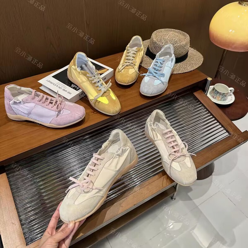 Luji Retro 6.5cm Internal Height-Increasing Ballet Shoes for Women 2026 Summer Breathable Mesh Casual Shoes Sports Trainers