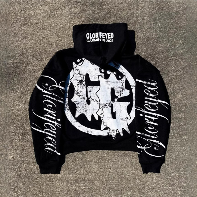 Trendige Herrenbekleidung: Personalisiertes bedrucktes Sweatshirt mit Reißverschluss, langärmelig, Kapuze, Retro-Stil für Damen und Herren_voghion.com