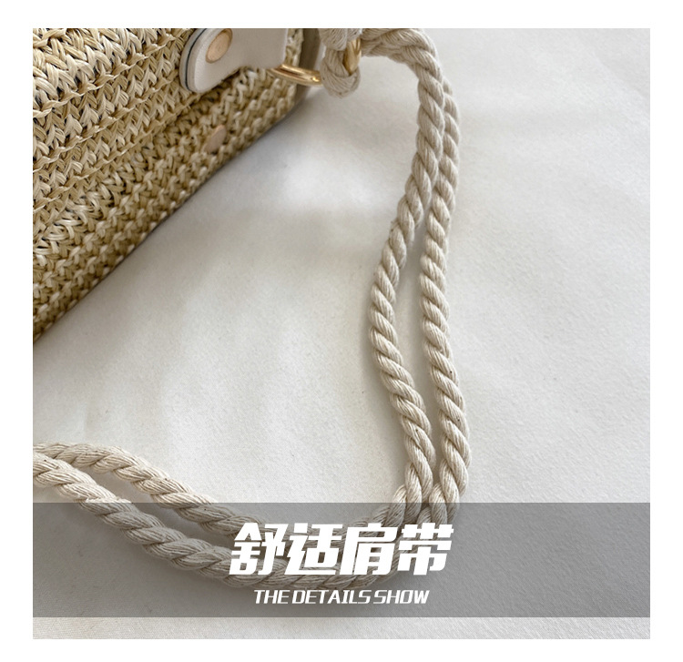 Fashion Contrast Color Straw Messenger Portable Small Square Bag Wholesale display picture 24