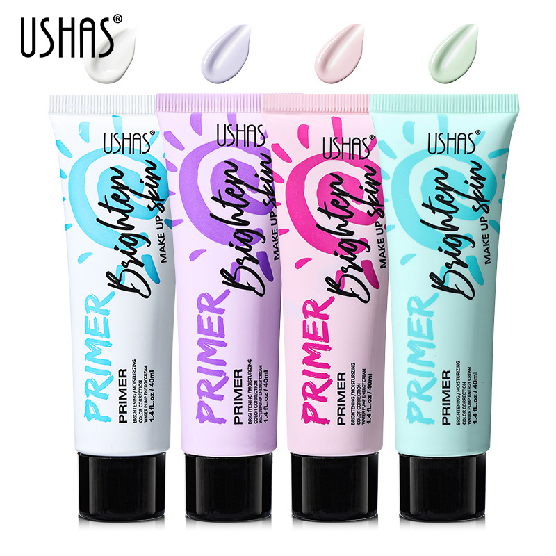 USHAS spot transfronterizo venta caliente control de aceite prebase de maquillaje natural de larga duración sin maquillaje crema corrector base líquida