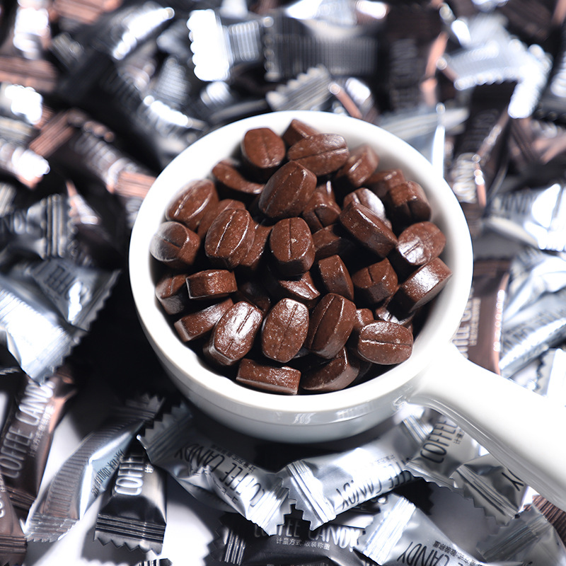 特浓咖啡糖块醇香可嚼咖啡豆糖咖啡味糖果学生网红休闲零食品批发