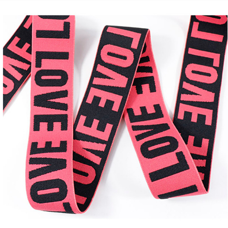 4cm彩色字母LOVE松紧带 字母提花弹力织带 磨毛裤腰带 大量批发