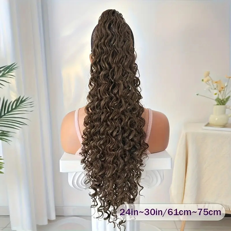 马尾假发 女长发小卷自然隐形抓夹高马尾辫 Curly Hair Ponytail|undefined
