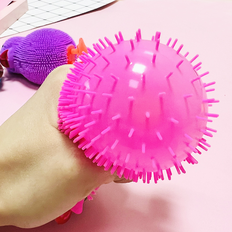 Dibujos Animados flash Sling colorido pollo piel luminosa bola ventilación luminoso pellizco música juguete de los niños puesto suministro