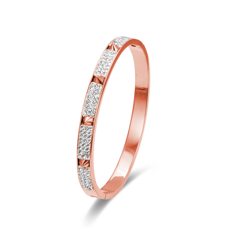 Street Occasion 304 Stainless Steel Material PVD Coated Real Gold Plated Solid Color Stainless Steel Waterproof Non Tarnish Bangle