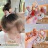 Korean Edition lovely rubber string Children's Milk Curry color Meatball head Pearl Hairpin Tousheng princess Headdress Ponytail Elastic