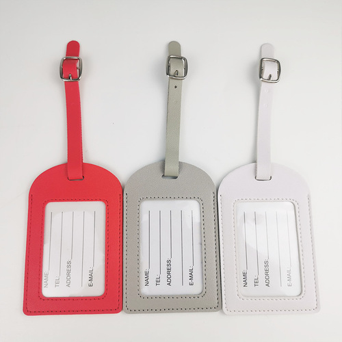 Creative travel case luggage tag with leather PU material, designed for cross-border new multi-color leather airplane boarding pass, suitable for check-in and boarding.