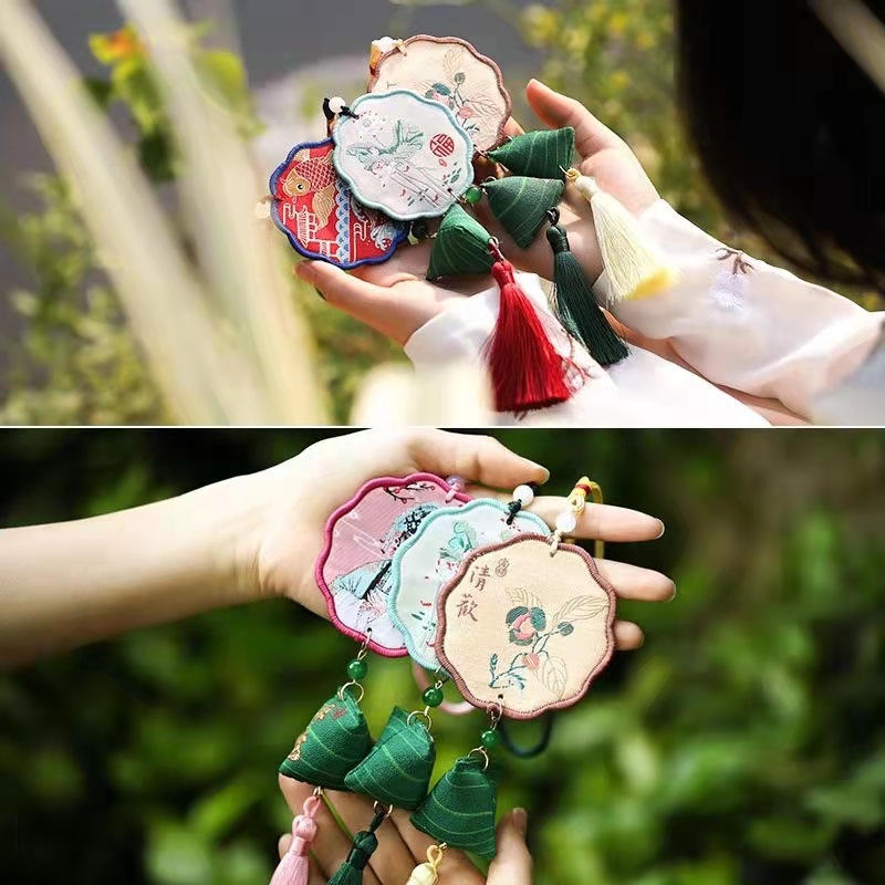 dragon boat festival argy wormwood sachet perfume bag embroidery protective talisman zongzi pendant car portable mosquito repellent lucky bag small gift items