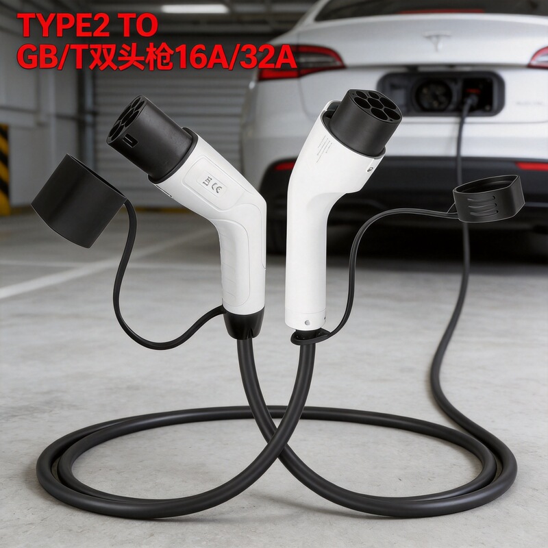 St-E252 New Energy Electric Vehicle Gbt Charging Gun Cable European Standard to National Standard Dual-Head Charging Cable 3.5~22Kw