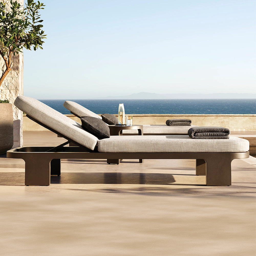 Sofá de teca al aire libre patio villa hotel jardín al aire libre madera maciza impermeable solar muebles de terraza image 4