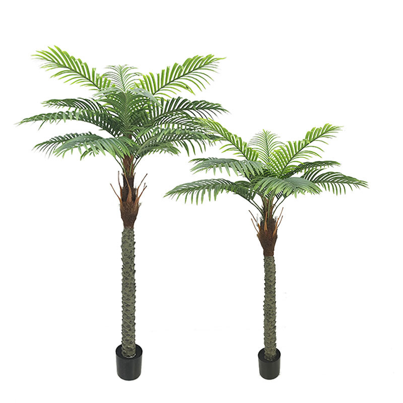Simulated Coconut Tree Needle Sunflower Potted Fake Plastic Plant Landscaping Ornaments Indoor Large Green Plant Palm Tree Bonsai Decoration