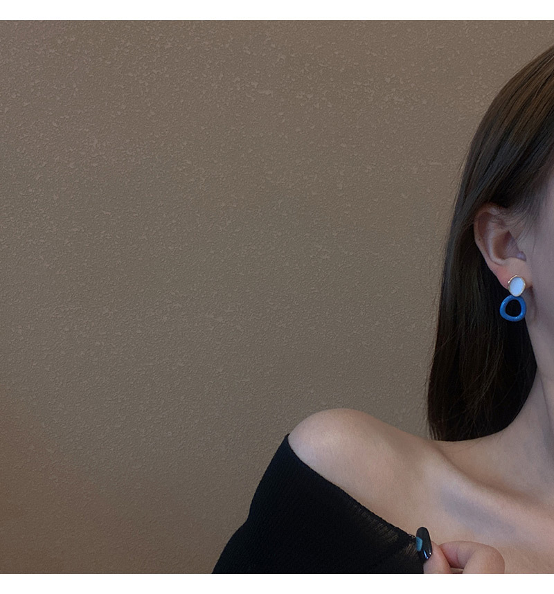 fashion irregular geometric blue earrings simple alloy earringspicture4