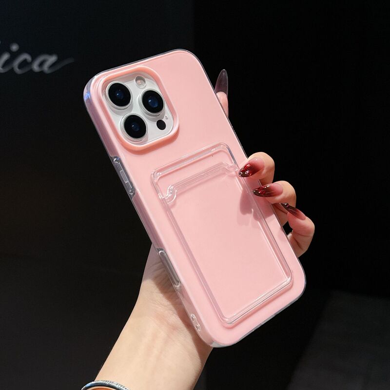 果冻二合一卡包适用iPhone16pm手机壳苹果15ProMax肤感17pm保护套|undefined