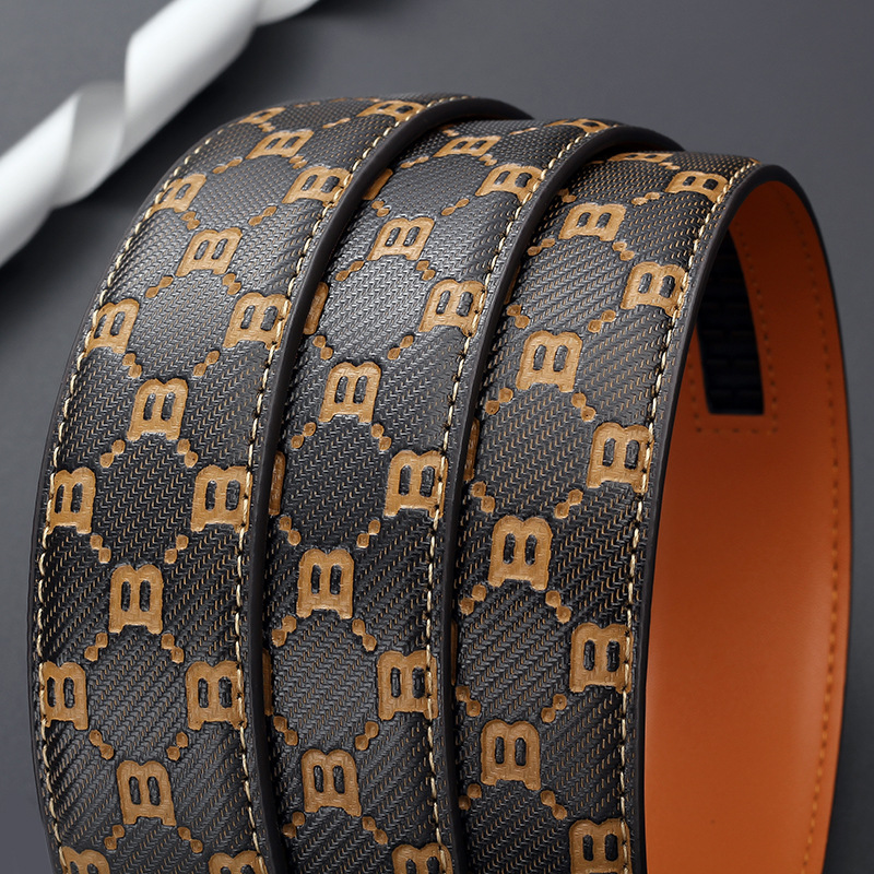 Genuine Leather Men's Belt With Automatic Buckle For Casual Wear_voghion.com