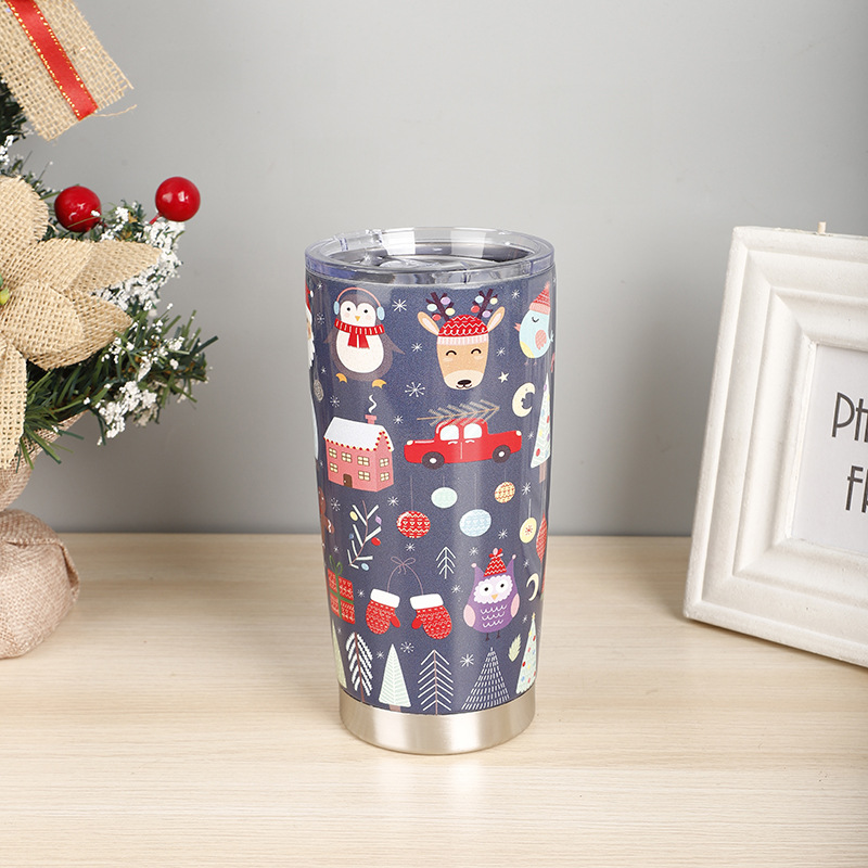 550g Weight Water Bottles Kitchen and drinking utensils Water Cup Event & Party Supplies 1 Piece Quantity Christmas, Daily Occasion Stainless Steel Material Christmas Festival Cartoon Pattern Vacation Style Christmas Vacation Cartoon Stainless Steel Water Bottles 1 Piece 2
