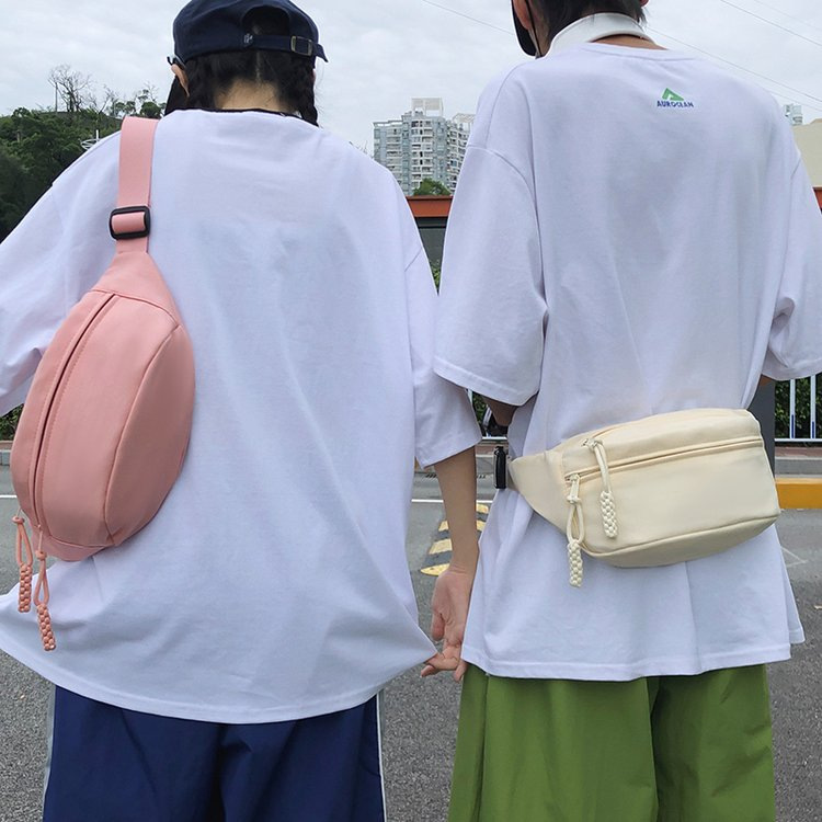 Simple crossbody bag, chest bag, fashionable and casual bag for women, 2025 new couple bag, versatile for sports, Japanese-style waist bag undefined