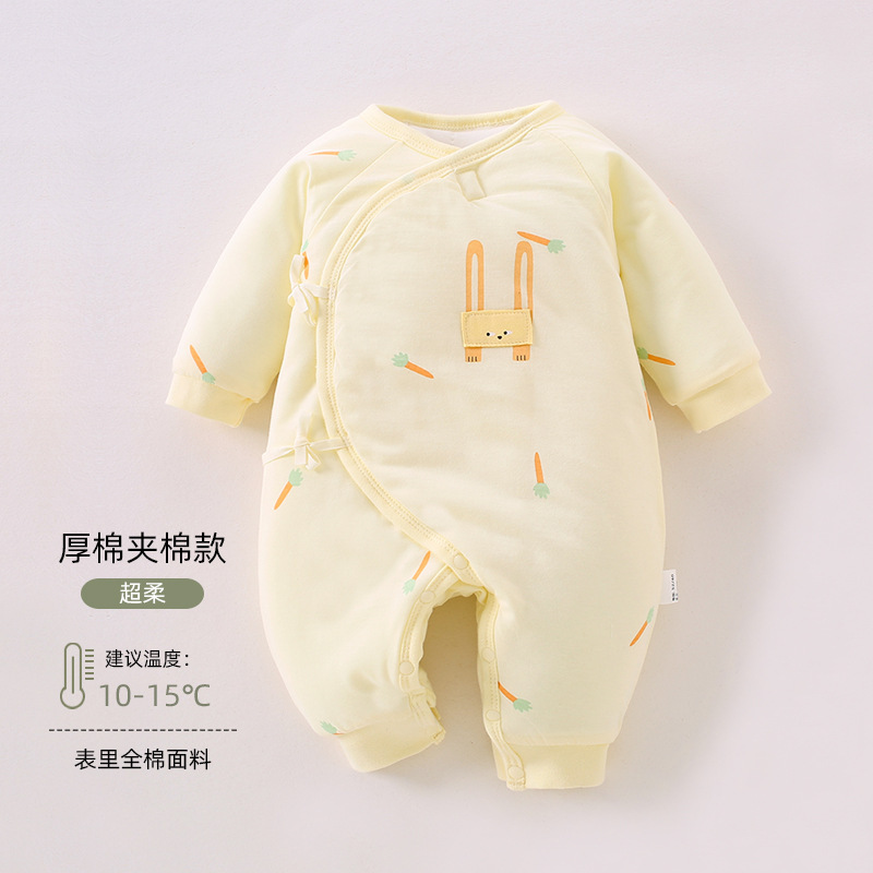 赤ちゃんの蝶々衣120gの厚い綿の新生児は赤ちゃんの綿の連体の服のa類の新生児の連体の服に登ります。|undefined