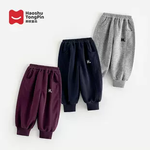 Вязаные спортивные брюки с манжетами для мальчиков осень
