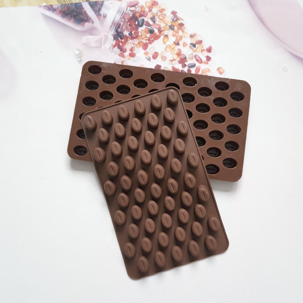 Silicone 55 granos de café 321 molde de chocolate helado gelatina pudín jabon molde de pastel herramientas de horneado