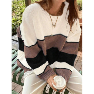 F 68796 Gradient stripe sweater �u׃�l�yŮë�¿羳���uͨ