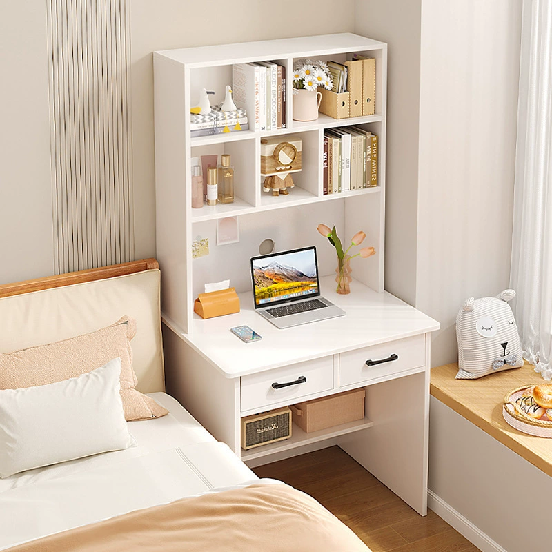Студенческий письменный стол, простой современный, для маленькой спальни, маленькой квартиры, домашний компьютерный стол, стол со встроенной книжной полкой