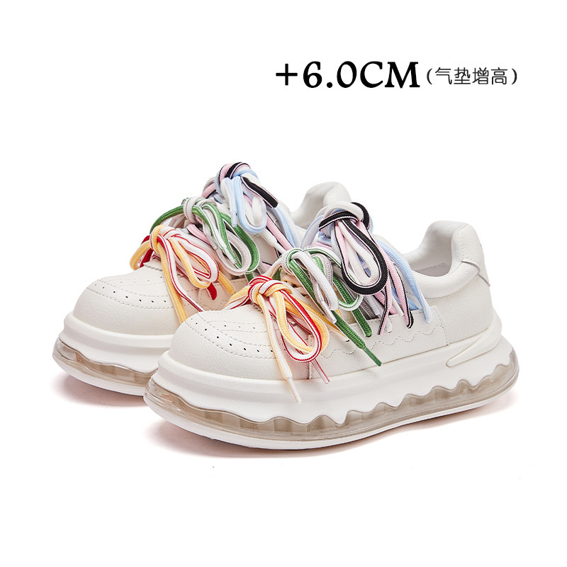 "Air Cushion Sole" Niche Designer Thick-Soled Height-Increasing White Sneakers for Women 2026 New Casual Sports Trendy Shoes "Air Cushion Sole" Niche Designer Thick-Soled Height-Increasing White Sneakers for Women 2026 New Casual Sports Trendy Shoes